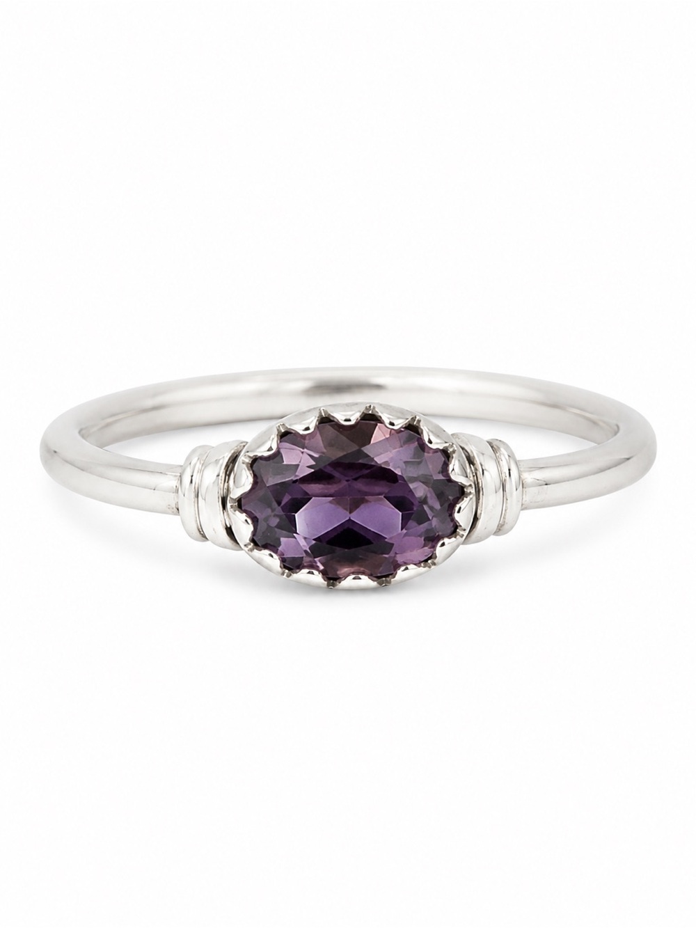 S925 Amethyst East West Legacy Ring